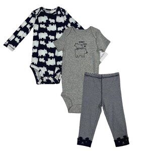 Carter's Baby Boys 3pc Bear Pants & Tops Outfit Set Newborn 3-18 Months Blue‎